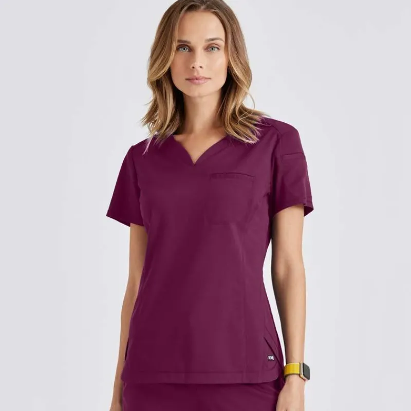 Grey's Anatomy Scrub Tops*+Spandex Stretch Women's Capri Tuck-In Scrub Top