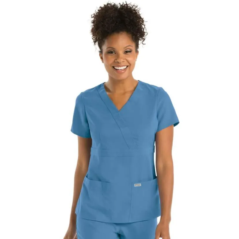 Grey's Anatomy Scrub Tops*Women's Junior Fit Mock Wrap Scrub Top