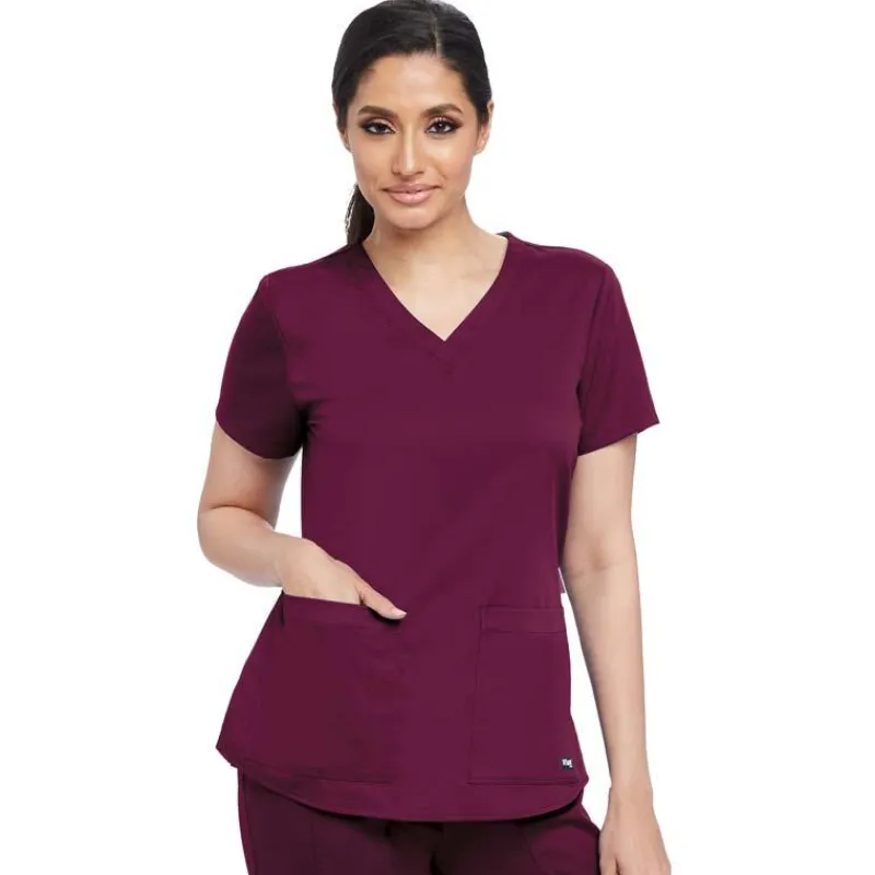 Grey's Anatomy Scrub Tops*Women's Missy Fit V-Neck Shirred Scrub Top