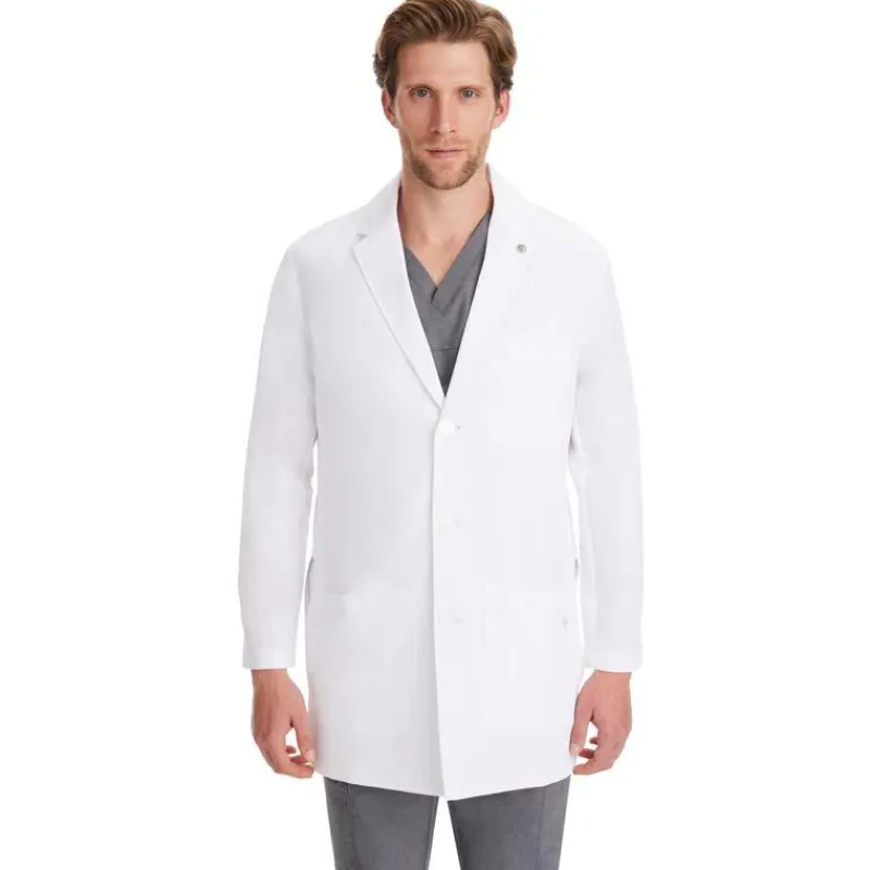 Healing Hands Lab Coats & Jackets*Men's Logan 36" Mid-Length Labcoat White