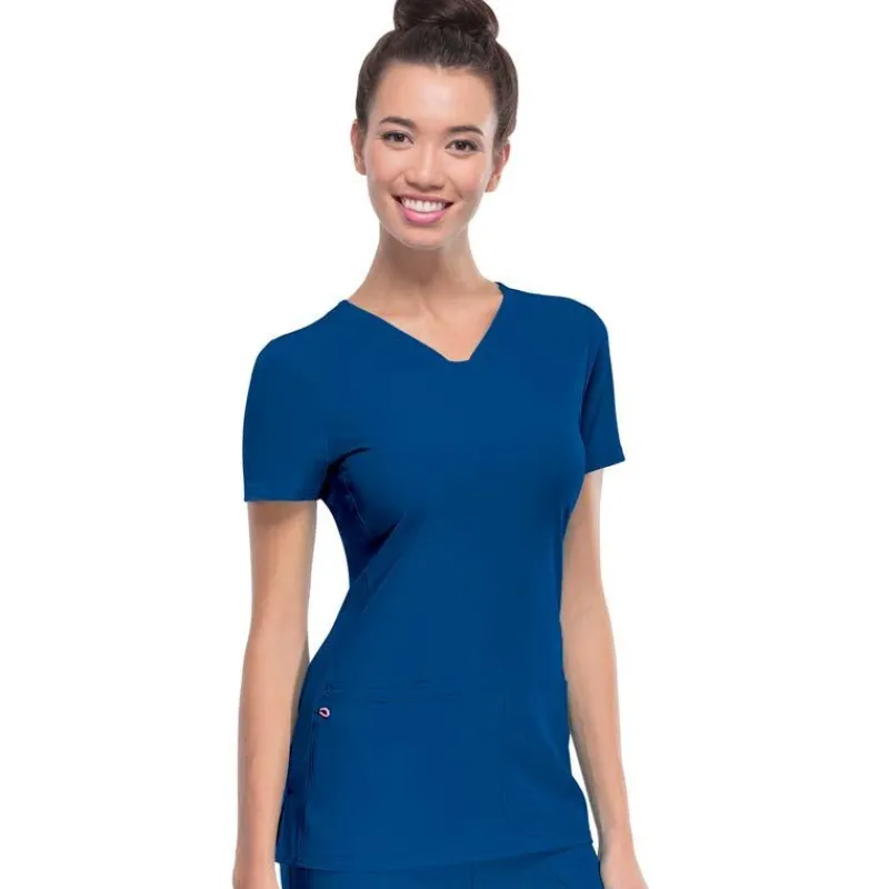 Heartsoul Scrub Tops*Women's Junior Fit Pitter-Pat Shaped V-Neck Scrub Top
