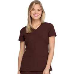 Heartsoul Scrub Tops*Women's Junior Fit Pitter-Pat Shaped V-Neck Scrub Top