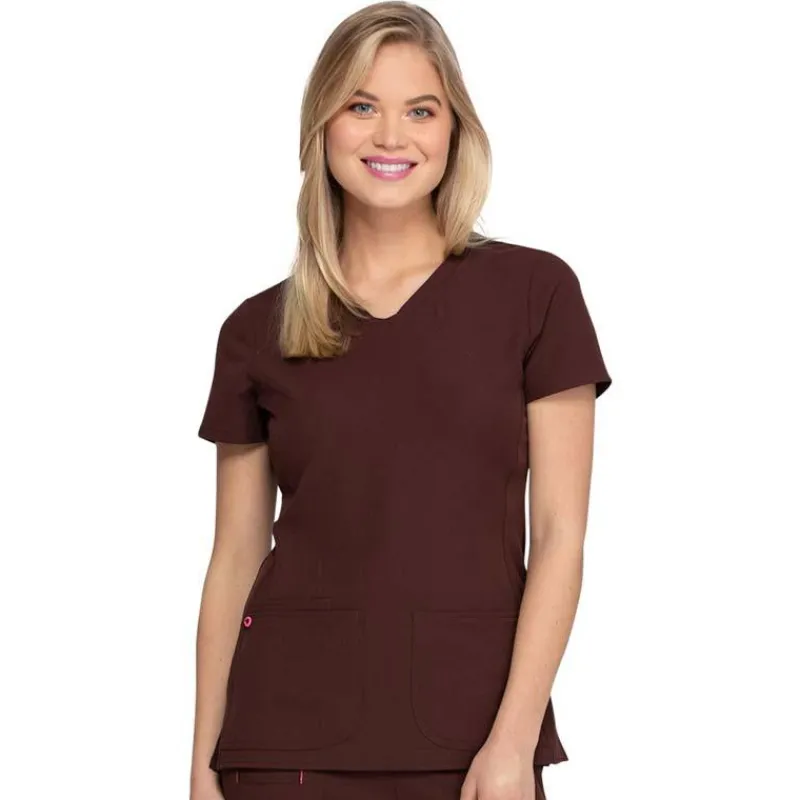 Heartsoul Scrub Tops*Women's Junior Fit Pitter-Pat Shaped V-Neck Scrub Top