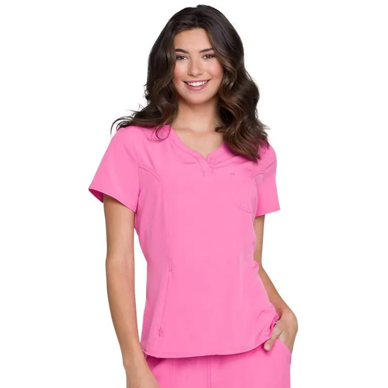 Heartsoul Scrub Tops*Women's Roxy Henley Neck Scrub Top