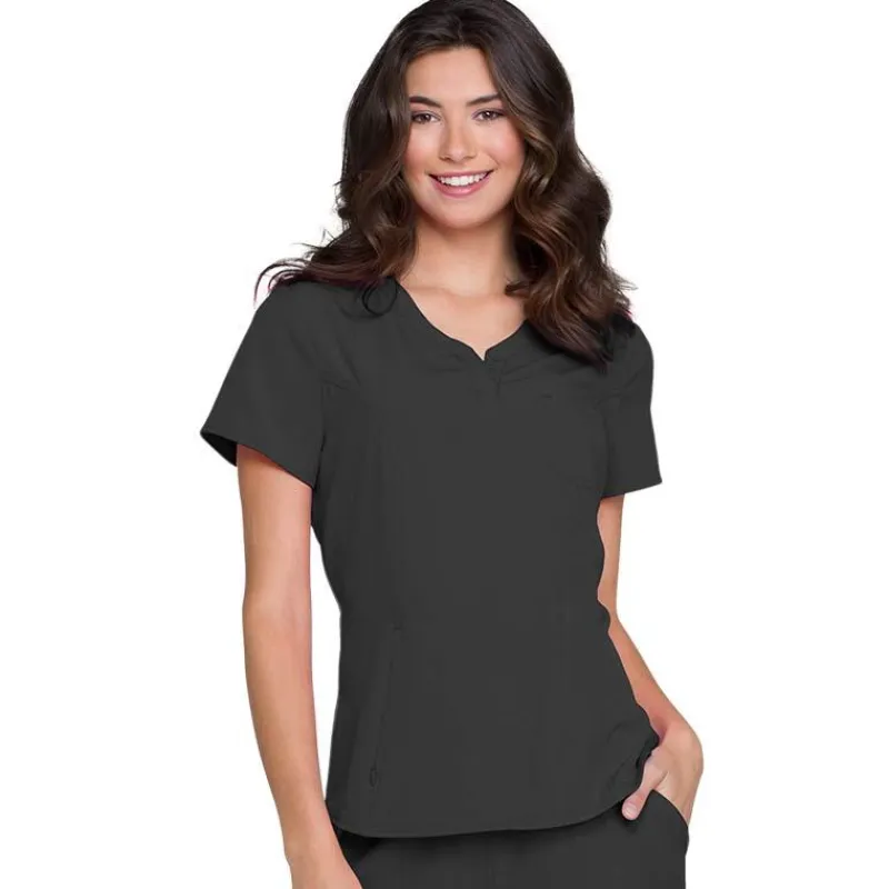 Heartsoul Scrub Tops*Women's Roxy Henley Neck Scrub Top