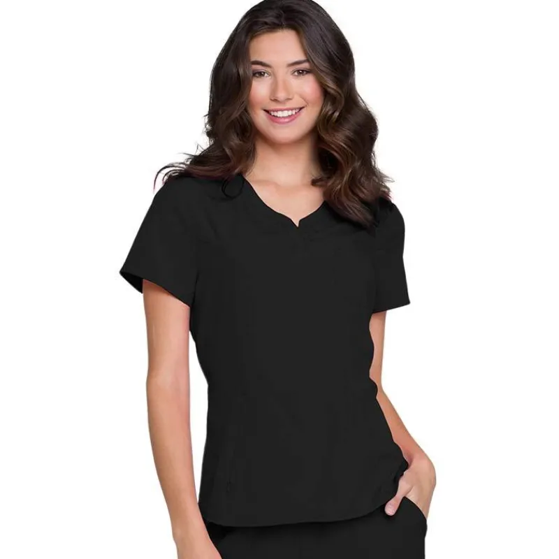 Heartsoul Scrub Tops*Women's Roxy Henley Neck Scrub Top