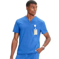 Infinity GNR8 Scrub Tops*Men's Partial Zip V-Neck Scrub Top