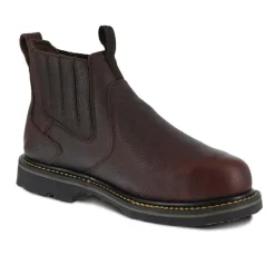 Iron Age Non-Slip Boots | Met Guard*Men's 6" Ground Breaker Steel Toe Met Guard Pull On Work Boot Brown