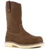 Iron Age Non-Slip Boots | Non-Steel Safety Toe*Men's 11" Solidifier Composite Toe Pull-On Wellington Boot Brown