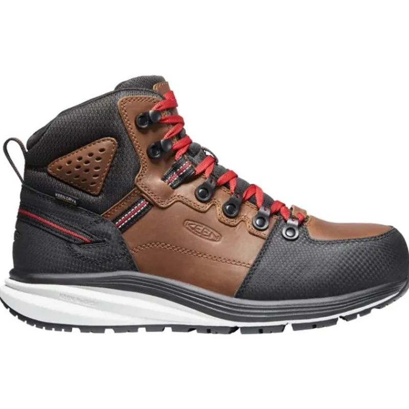 KEEN Utility Non-Slip Boots | Non-Steel Safety Toe*KEEN Ultility Men's Red Hook Waterproof Carbon Fiber Toe Hiker Tobacco/black