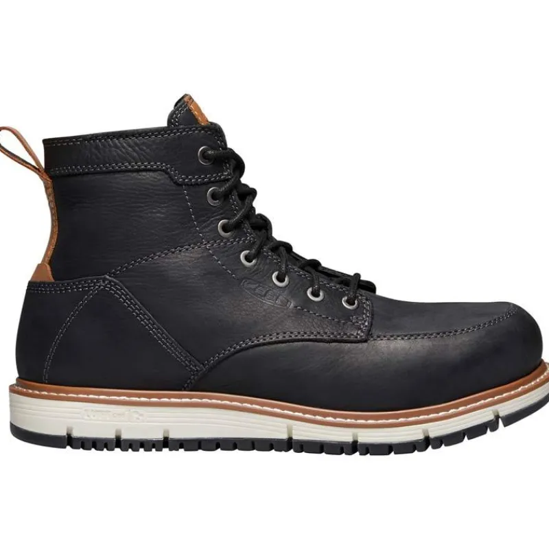 KEEN Utility Non-Slip Boots | Work Boots*Men's 6" San Jose Aluminum Toe Waterproof Work Boot Black/caramel Cafe