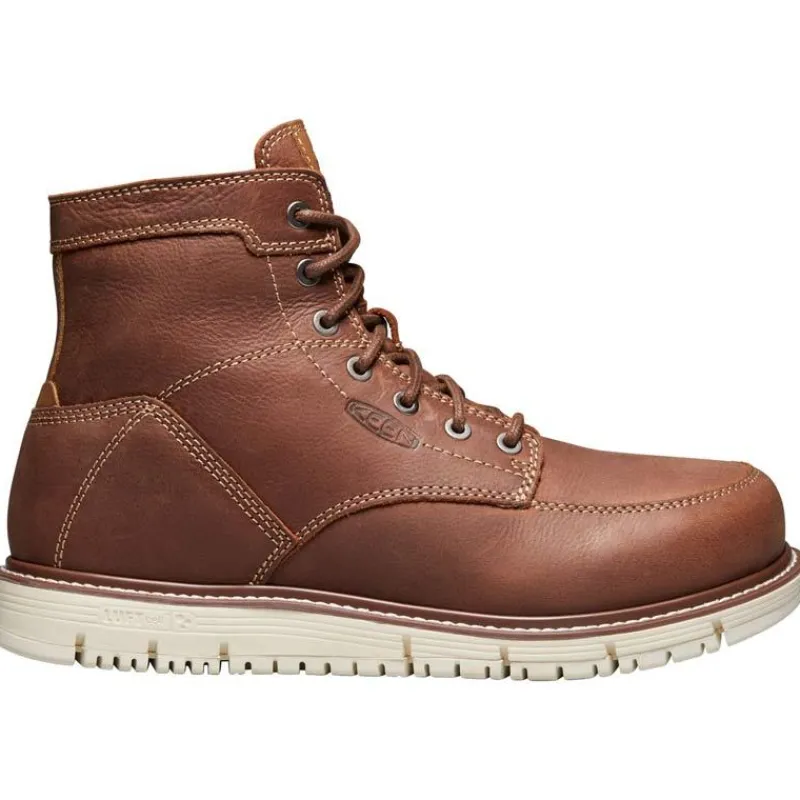 KEEN Utility Non-Slip Boots | Work Boots*Men's 6" San Jose Soft Toe Waterproof Work Boot Gingerbread/off White