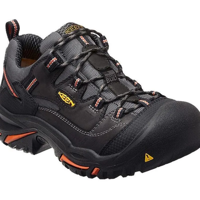 KEEN Utility Non-Slip Shoes | Athletic*Men's Braddock Low Steel Toe Work Shoe Black / Bossa Nova