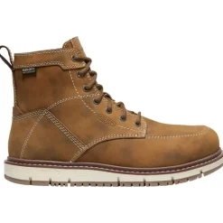 KEEN Utility Non-Slip Boots | Work Boots*Women's 6" San Jose Waterproof Aluminum Toe Wedge Work Boot Almond/gum