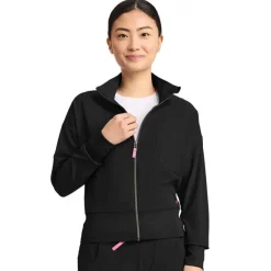 Med Couture Amp Lab Coats & Jackets*Women's Cropped Warm-Up Scrub Jacket Black