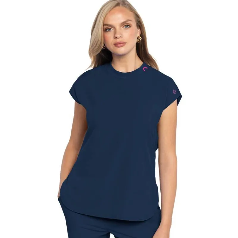 Med Couture Amp Scrub Tops*Women's Round Neck Tuckable Scrub Top