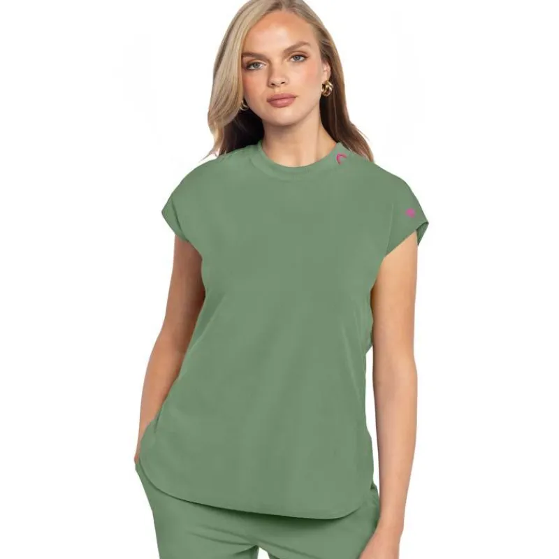 Med Couture Amp Scrub Tops*Women's Round Neck Tuckable Scrub Top
