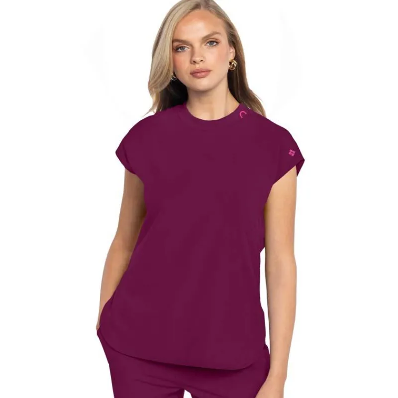 Med Couture Amp Scrub Tops*Women's Round Neck Tuckable Scrub Top