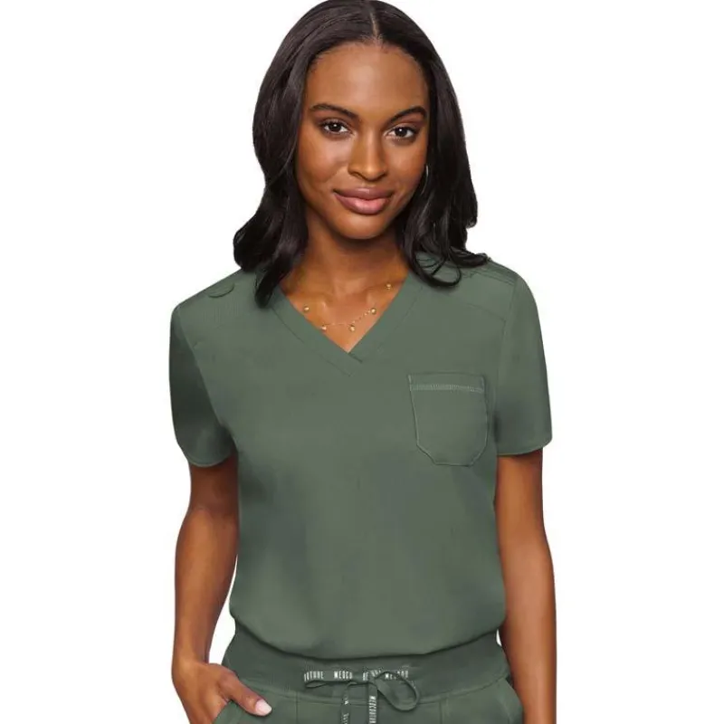 Med Couture Touch Scrub Tops*Women's V-Neck Tuck-In Scrub Top