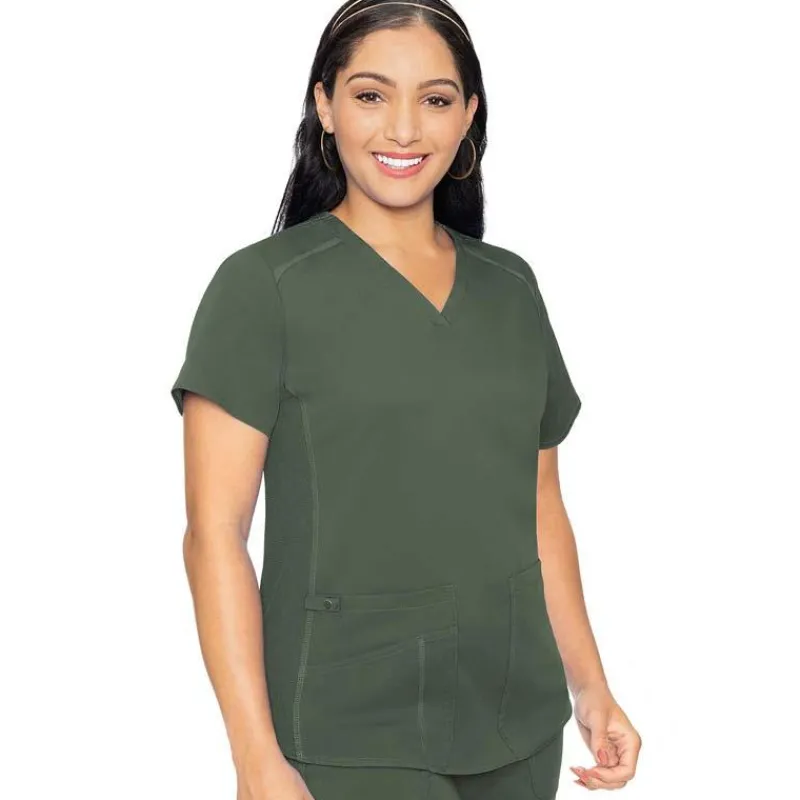 Med Couture Touch Scrub Tops*Women's V-Neck Shirttail Scrub Top