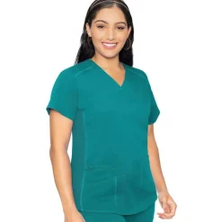 Med Couture Touch Scrub Tops*Women's V-Neck Shirttail Scrub Top
