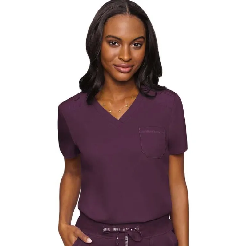 Med Couture Touch Scrub Tops*Women's V-Neck Tuck-In Scrub Top