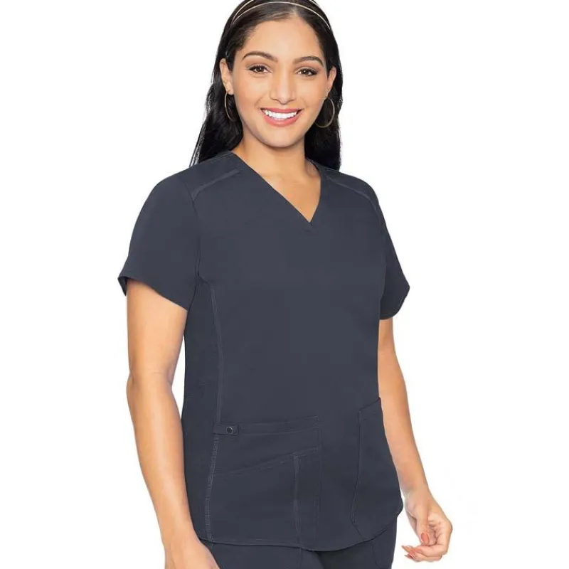 Med Couture Touch Scrub Tops*Women's V-Neck Shirttail Scrub Top