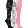 Nursemates Gait Belts & Hosiery*Women's 3-Pack Nurses Rock Theme Compression Socks Multicolor