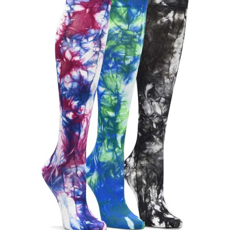 Nursemates Gait Belts & Hosiery*Women's 3-Pack Tie Dye Theme Compression Socks Multicolor