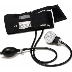 Prestige Blood Pressure Devices*Adult Cotton Cuff Aneroid Sphygmomanometer Black