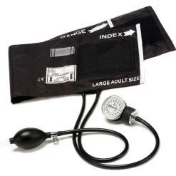 Prestige Blood Pressure Devices*Large Adult Cotton Cuff Aneroid Sphygmomanometer Black