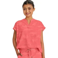 Healing Hands Scrub Tops*Purple Label by Camo Women's Journey Mandarin Collar Scrub Top