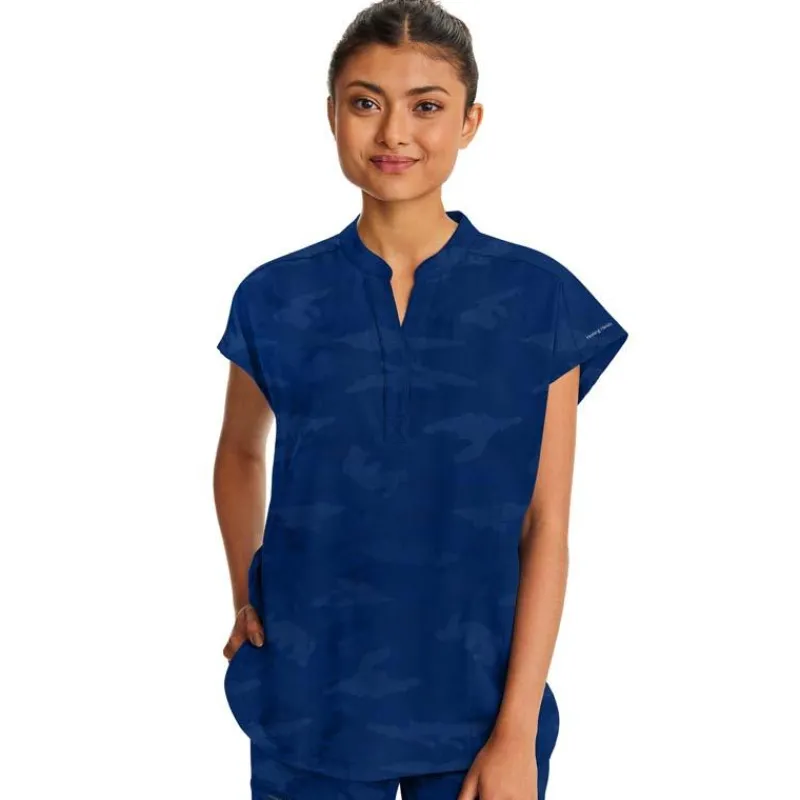 Healing Hands Scrub Tops*Purple Label by Camo Women's Journey Mandarin Collar Scrub Top
