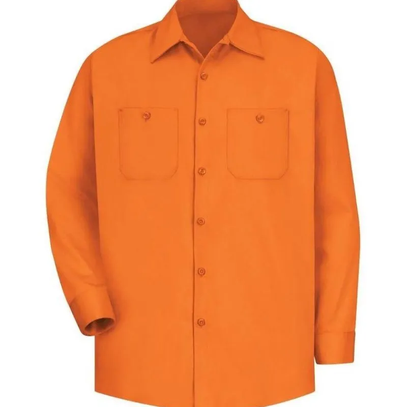 Red Kap Work Shirts*Men's Long Sleeve Wrinkle Resistant Cotton Work Shirt