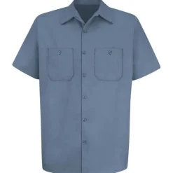 Red Kap Work Shirts*Men's Short Sleeve Wrinkle Resistant Cotton Work Shirt