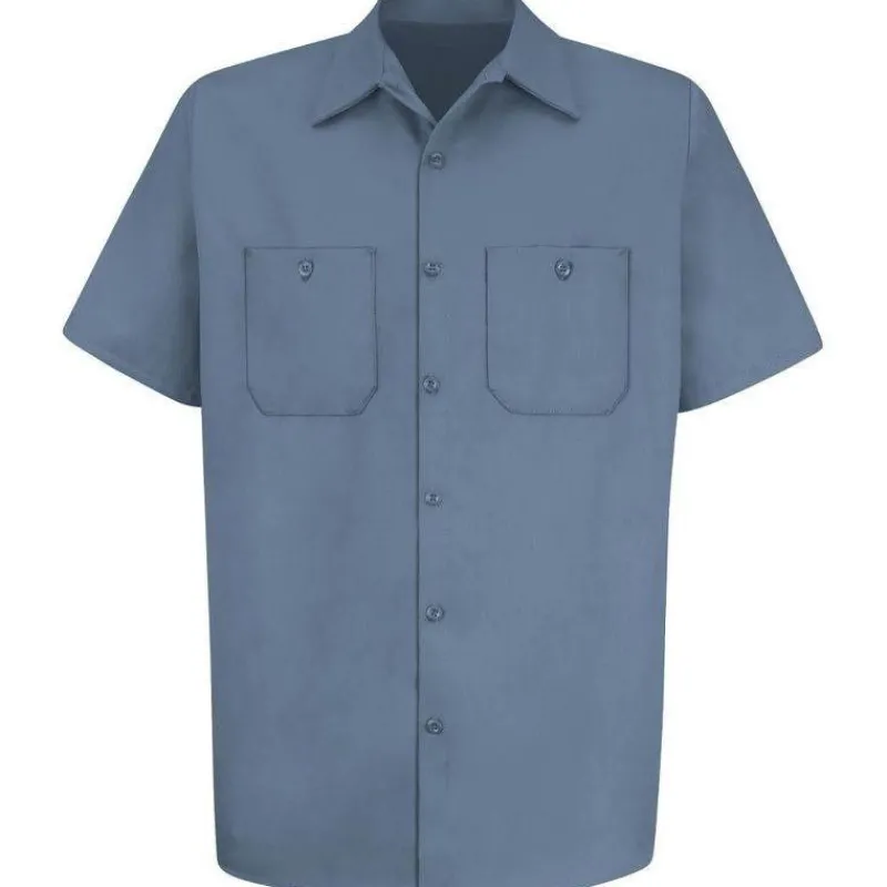 Red Kap Work Shirts*Men's Short Sleeve Wrinkle Resistant Cotton Work Shirt