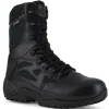 Reebok Non-Slip Boots | Tactical*Duty Men's 8" Rapid Response RB Waterproof Side Zip Tactical Boot Black