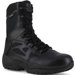 Reebok Non-Slip Boots | Tactical*Duty Men's 8" Rapid Response RB Waterproof Side Zip Tactical Boot Black