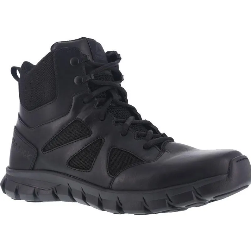 Reebok Non-Slip Boots | Tactical*Duty Men's 6" Sublite Cushion Tactical Side Zip Boot Black