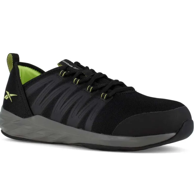 Reebok Athletic | Non-Slip Shoes*Men's Astroride Work ESD Steel Toe Athletic Work Shoe Black/neon Green