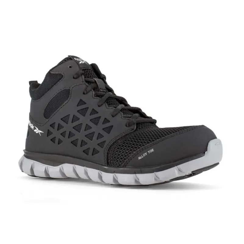Reebok Non-Slip Shoes | Athletic*Men's Sublite Cushion Work Alloy Toe ESD Athletic Mid Cut Shoe Black