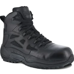 Reebok Non-Steel Safety Toe | Tactical*Women's 6" Rapid Response RB Stealth Composite Toe Side Zip Tactical Boot Black