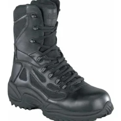 Reebok Non-Steel Safety Toe | Tactical*Women's Rapid Response RB Stealth 8-Inch Composite Toe Side Zip Boots- Black