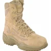 Reebok Non-Steel Safety Toe | Tactical*Women's Rapid Response RB Stealth 8-Inch Composite Toe Side Zip Boots- Tan Desert