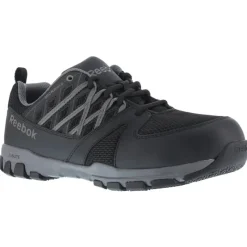 Reebok Non-Slip Shoes | Athletic*Women's Sublite Work Black & Grey Steel Toe ESD Athletic Oxford Black/grey