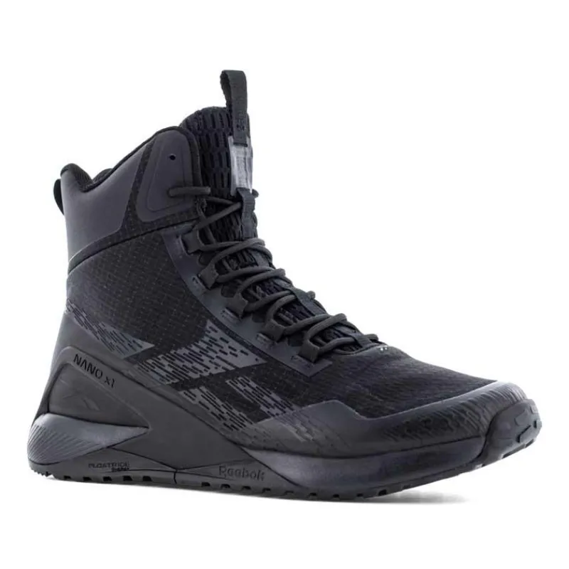 Reebok Non-Slip Boots | Tactical*Work Men's 6" Nano X1 Adventure Tactical Hi-Athletic Work Boot Black