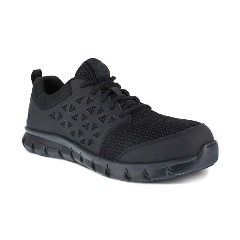 Reebok Non-Slip Shoes | Athletic*Work Men's Sublite Cushion Athletic Work Oxford Black