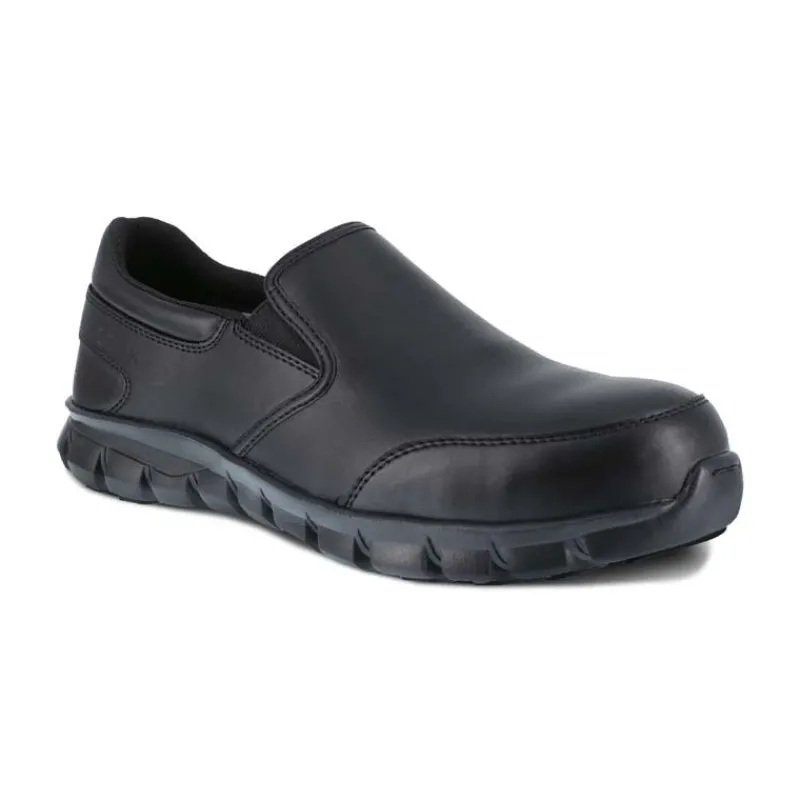 Reebok Non-Slip Shoes | Slip-Ons*Work Men's Sublite Cushion Slip On Athletic Work Shoe Black