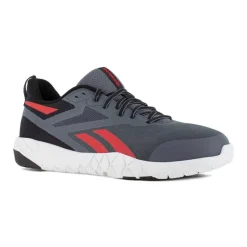Reebok Non-Slip Shoes | Athletic*Work Men's Flexagon Force XL Work Composite Toe ESD Athletic Work Shoe Gray / Red