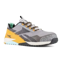 Reebok Non-Slip Shoes | Athletic*Work Men's Nano X1 Adventure Work Composite Toe Athletic Work Shoe Silver/grey/clay/black